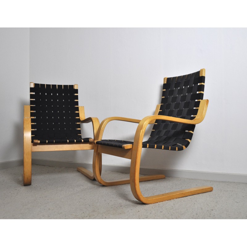 Ein Paar Vintage-Sessel Modell 406 aus Birkenholz von Alvar Aalto für Artek