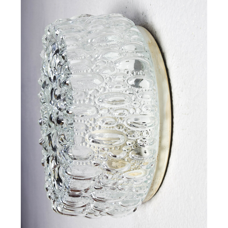 Vintage crystal glass ceiling lamp for Glashütte Limburg, Germany 1960s