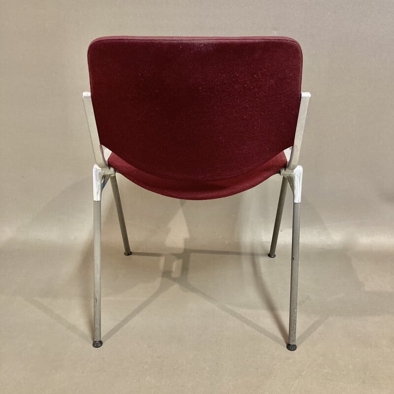 Set of 4 vintage aluminum and metal chairs by Giancarlo Piretti for Castelli, 1960s