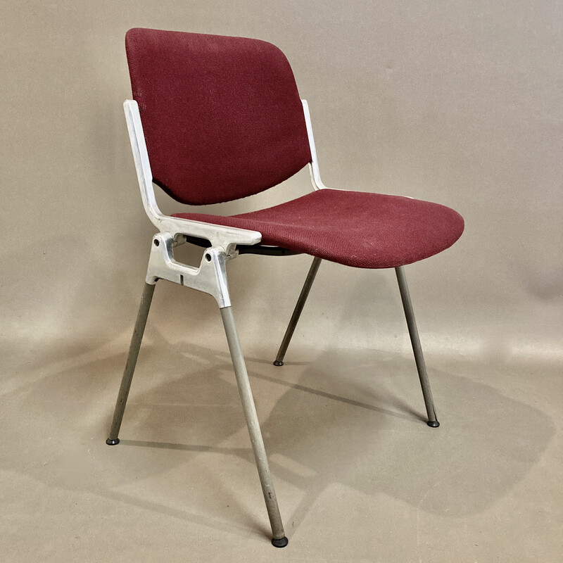Set of 4 vintage aluminum and metal chairs by Giancarlo Piretti for Castelli, 1960s