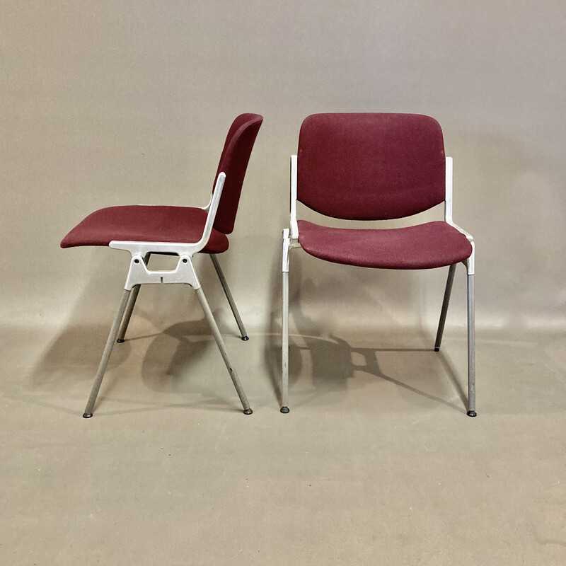 Conjunto de 4 cadeiras vintage em alumínio e metal de Giancarlo Piretti para Castelli, 1960