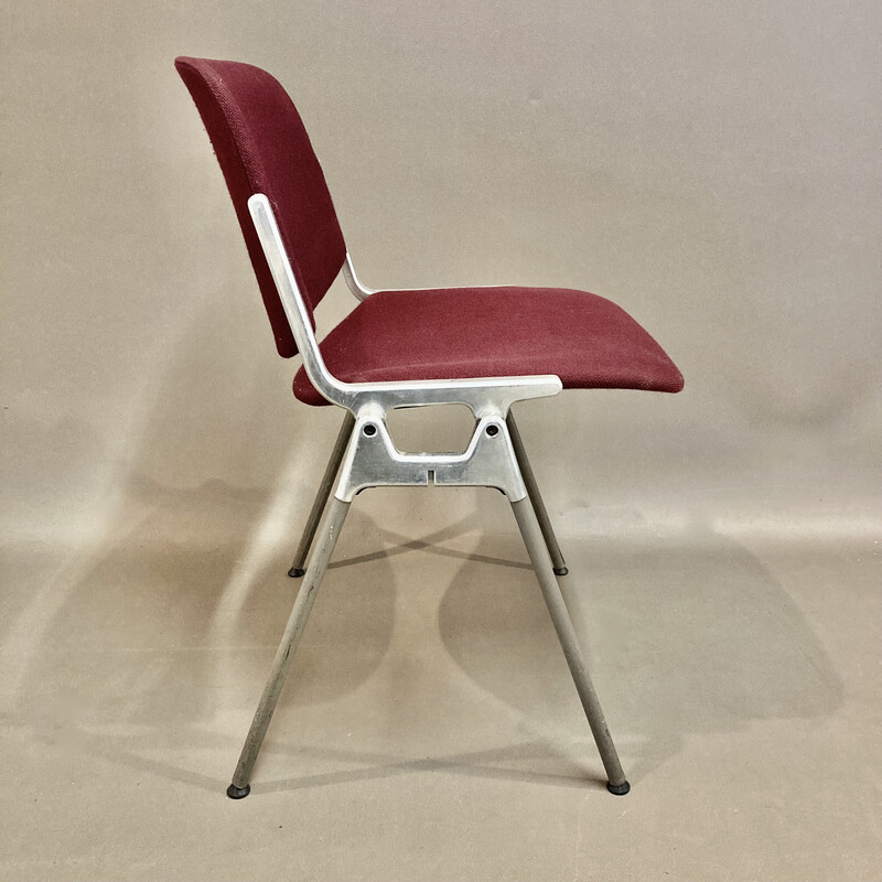 Set of 4 vintage aluminum and metal chairs by Giancarlo Piretti for Castelli, 1960s