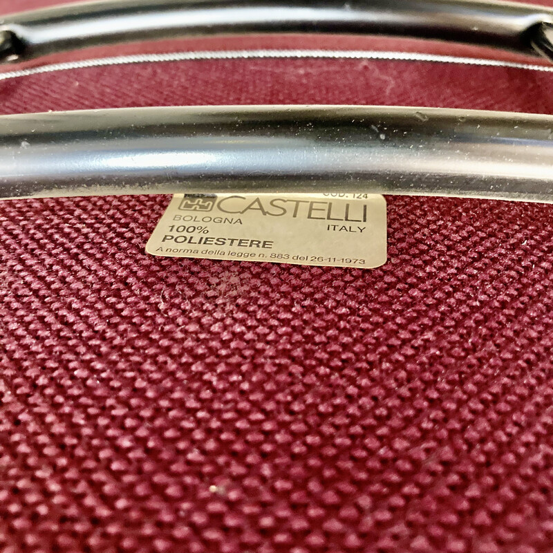 Set of 4 vintage aluminum and metal chairs by Giancarlo Piretti for Castelli, 1960s