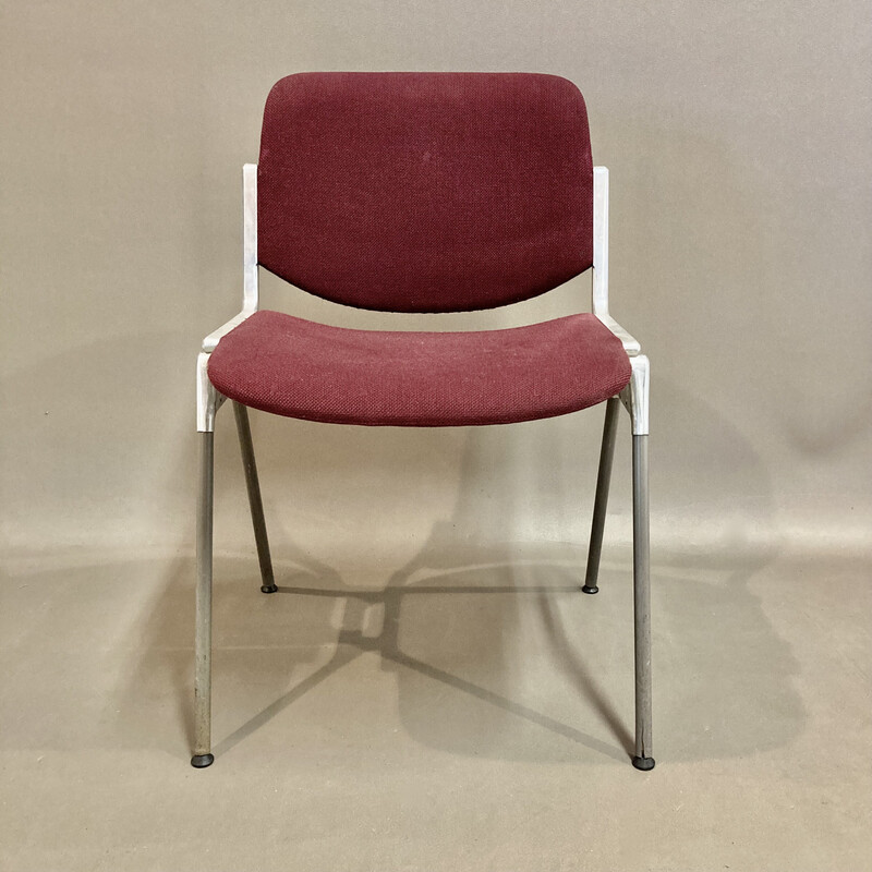 Set of 4 vintage aluminum and metal chairs by Giancarlo Piretti for Castelli, 1960s
