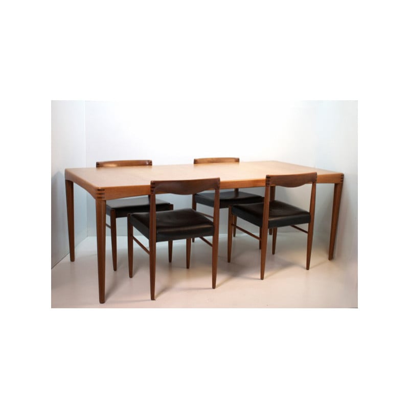 Vintage teak dining set by Henry Walter Klein for Bramin, Denmark 1960s