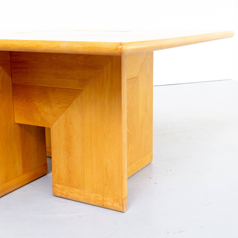 Vintage square wooden table by Silvio Coppola for Fratelli Montina