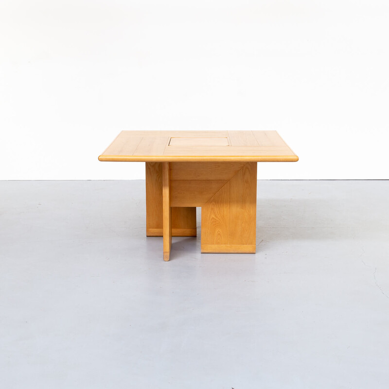 Vintage square wooden table by Silvio Coppola for Fratelli Montina