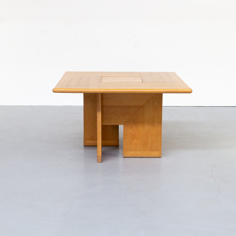 Vintage square wooden table by Silvio Coppola for Fratelli Montina