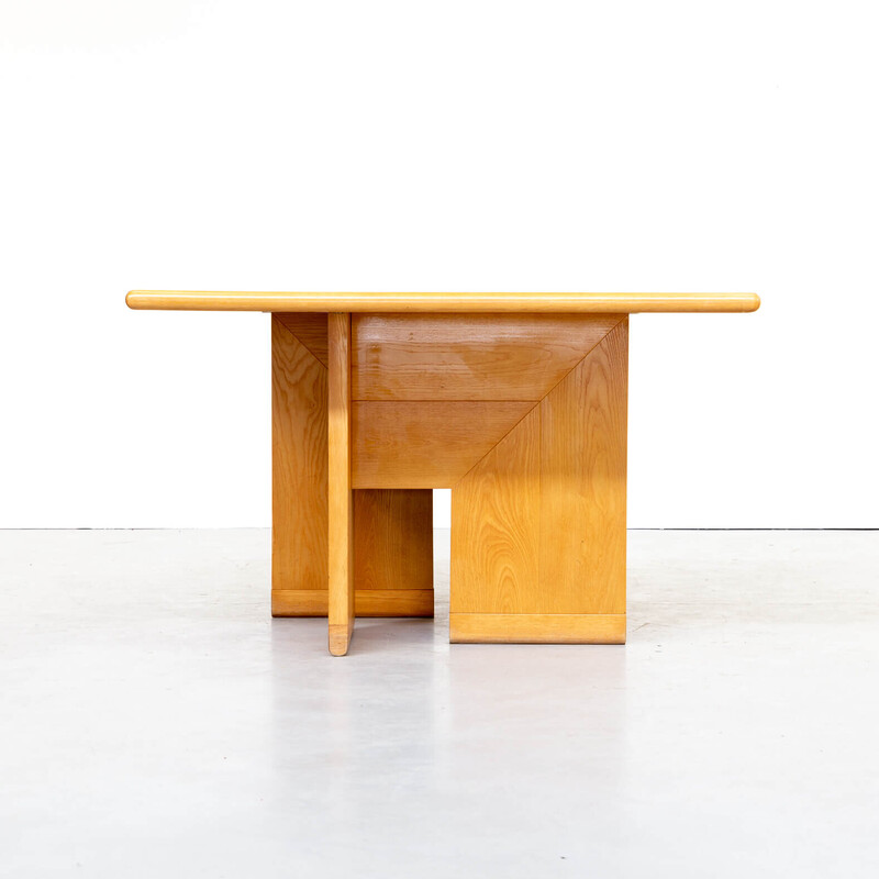 Tavolo quadrato vintage in legno di Silvio Coppola per Fratelli Montina