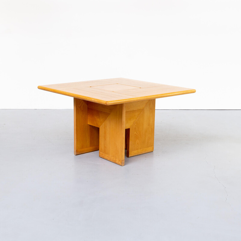 Vintage square wooden table by Silvio Coppola for Fratelli Montina