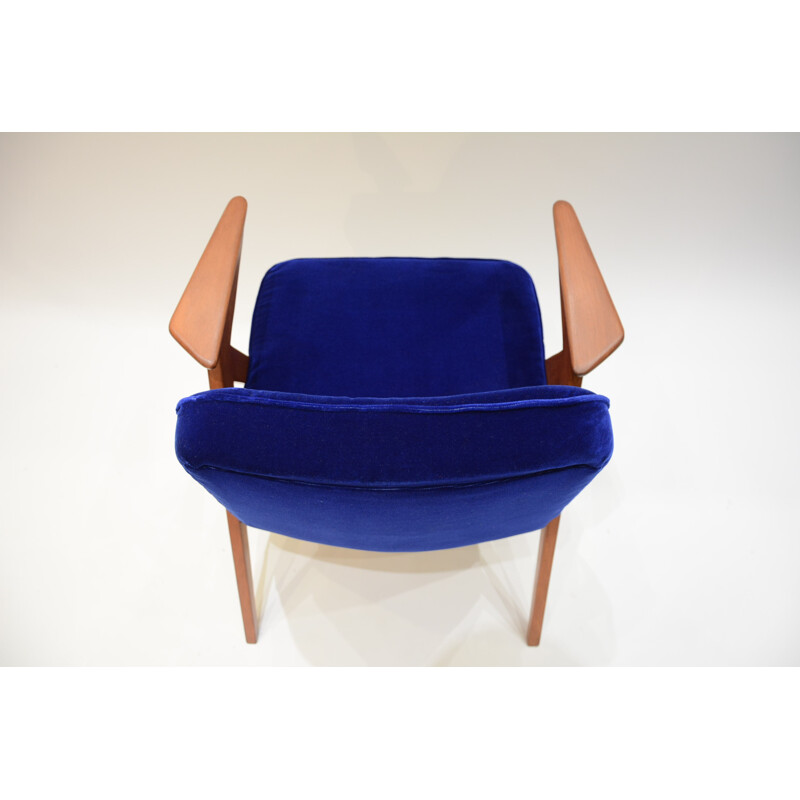 Blue armchair model BUNNY - 1960s