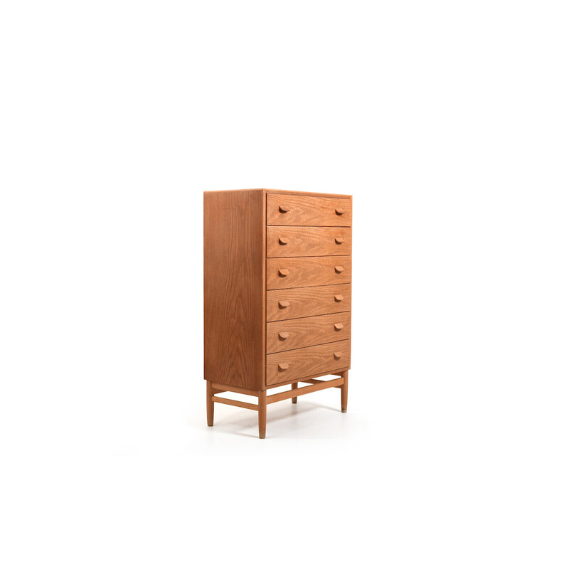 Vintage Talboy oakwood chest of drawers by Poul M. Volther for Fdb Møbler, 1950s