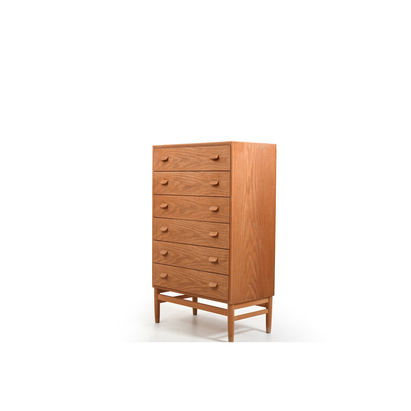 Vintage Talboy oakwood chest of drawers by Poul M. Volther for Fdb Møbler, 1950s