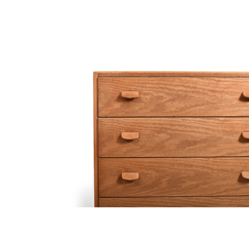 Vintage Talboy oakwood chest of drawers by Poul M. Volther for Fdb Møbler, 1950s