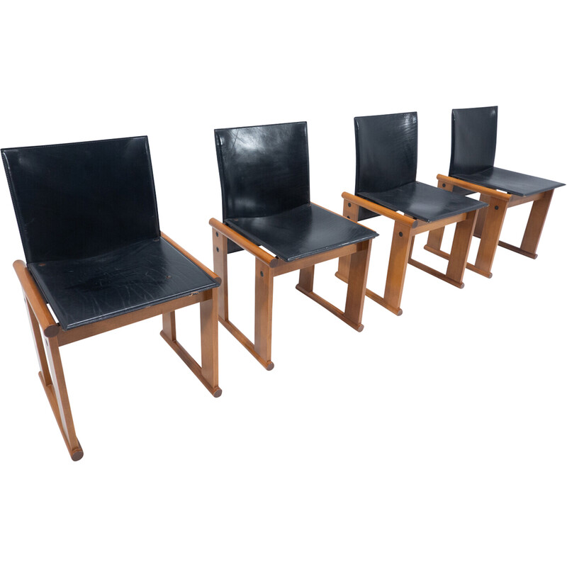 Set van 4 vintage stoelen van Afra en Tobia Scarpa, Italië 1960