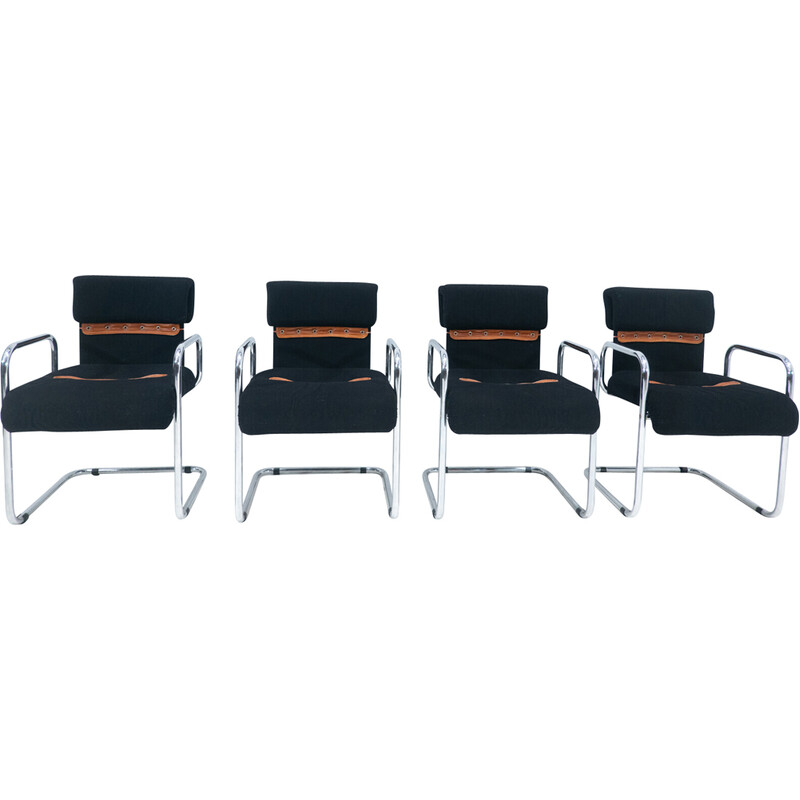 Set of 4 mid-century armchairs by Guido Faleschini, Italy 1970s