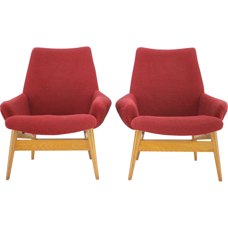 Pair of vintage lounge chairs by Miroslav Navratil, Czechoslovakia 1960s