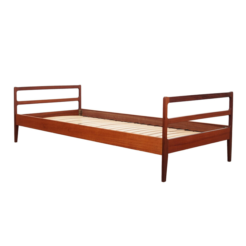 Vintage teakhouten bed, Denemarken 1970