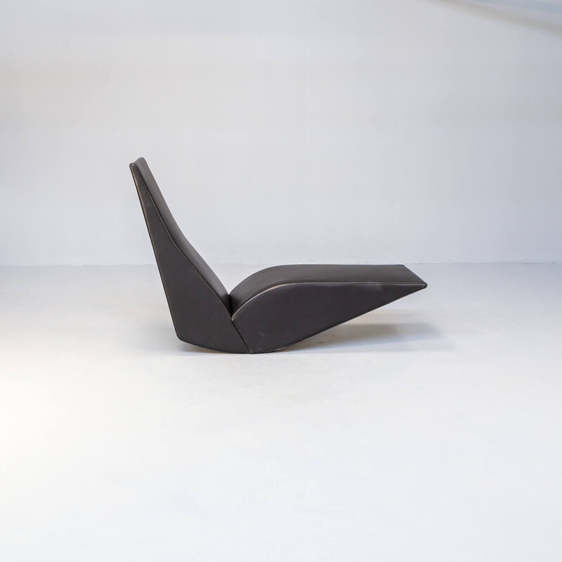 Vintage Bird armchair in black leather by Tom Dixon for Cappellini, 1990s