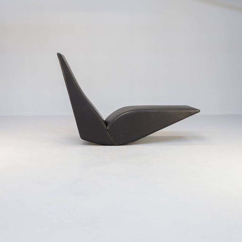 Sillón vintage Bird en cuero negro de Tom Dixon para Cappellini, años 90