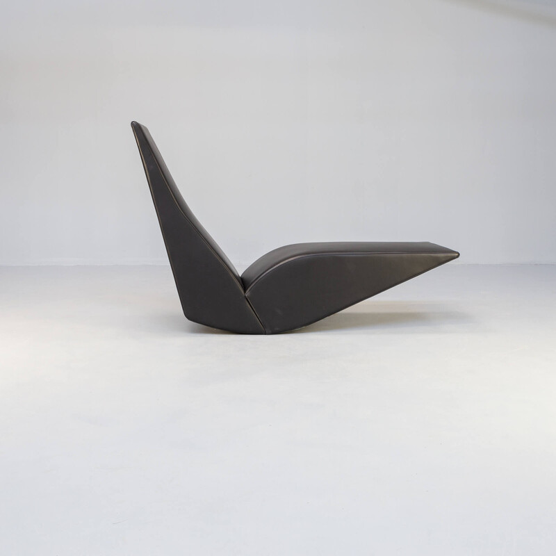 Vintage Bird Sessel aus schwarzem Leder von Tom Dixon für Cappellini, 1990er Jahre