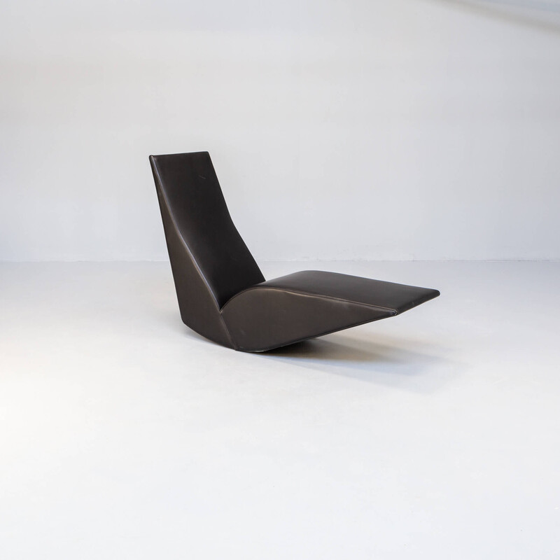 Sillón vintage Bird en cuero negro de Tom Dixon para Cappellini, años 90