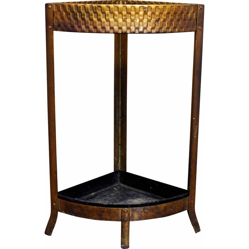 Vintage gilded metal umbrella stand, 1950