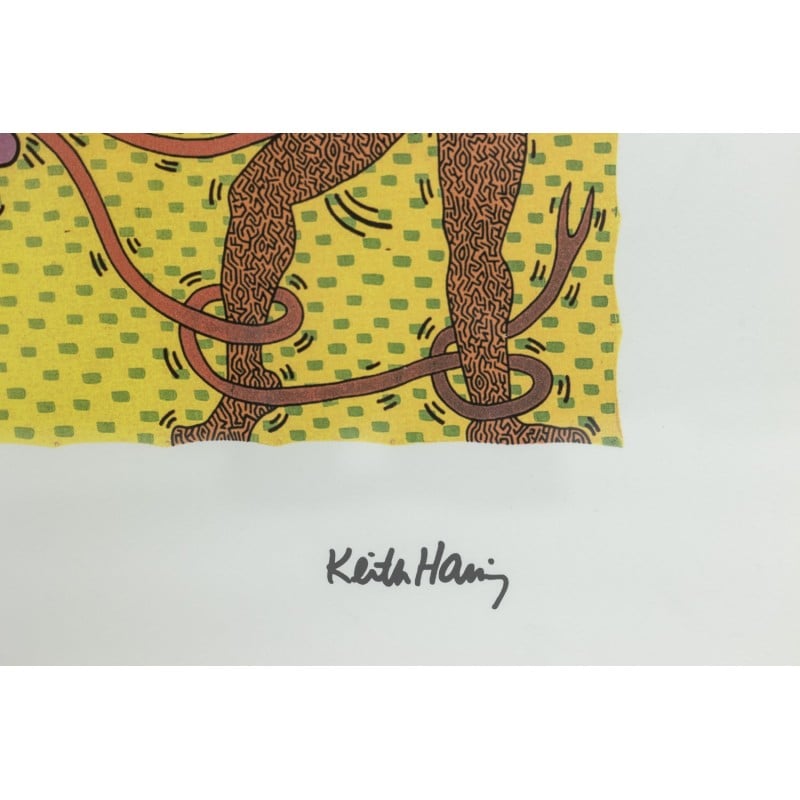 Vintage silkscreen by Keith Haring, 1990