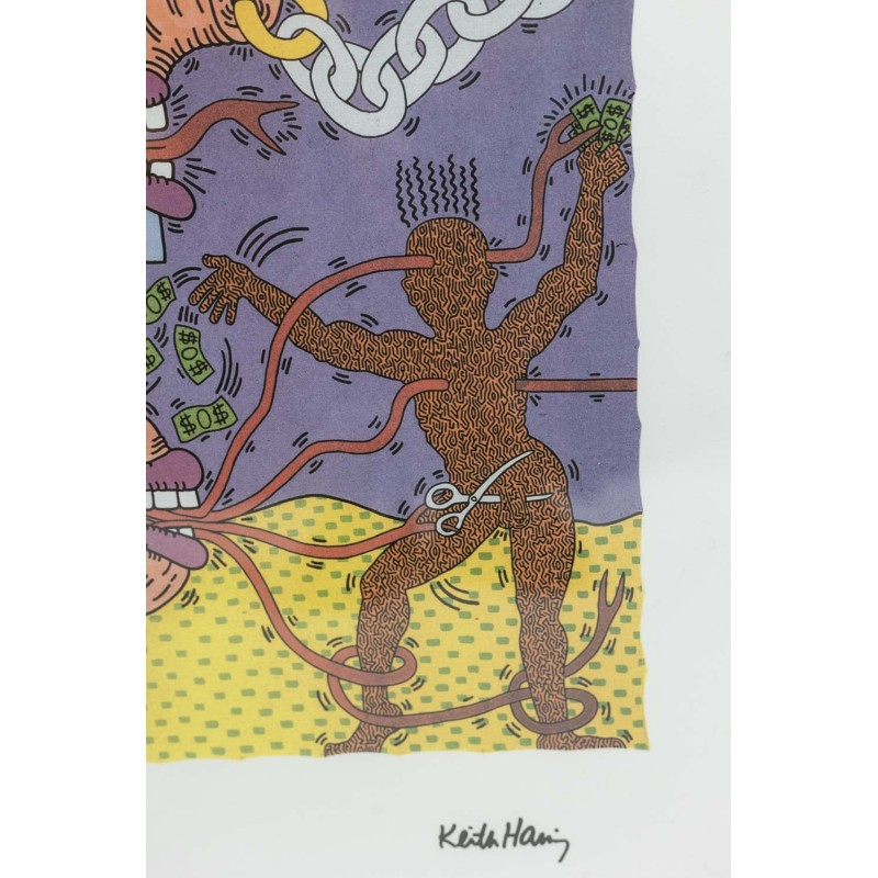 Vintage zeefdruk door Keith Haring, 1990