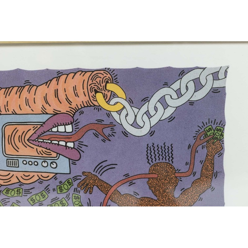Vintage zeefdruk door Keith Haring, 1990