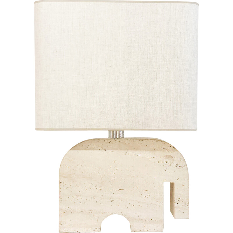 Mid-century travertine elephant table lamp by Fratelli Mannelli for Signa, Italy 1970s