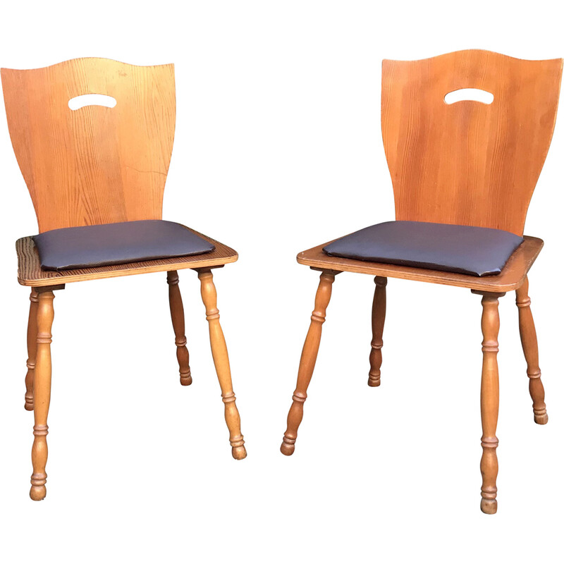 Paire de chaises vintage - 1970 skai
