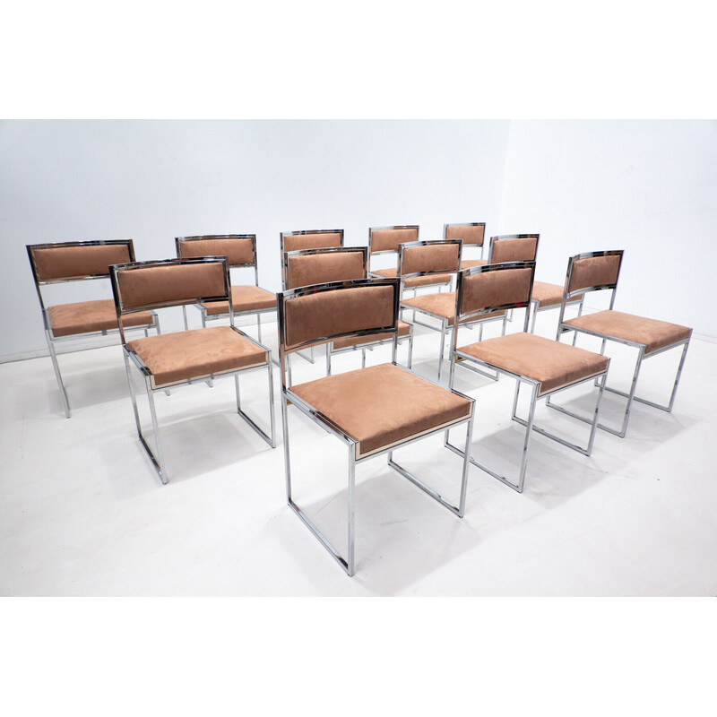 Set van 12 mid-century eetkamerstoelen, Italië 1970