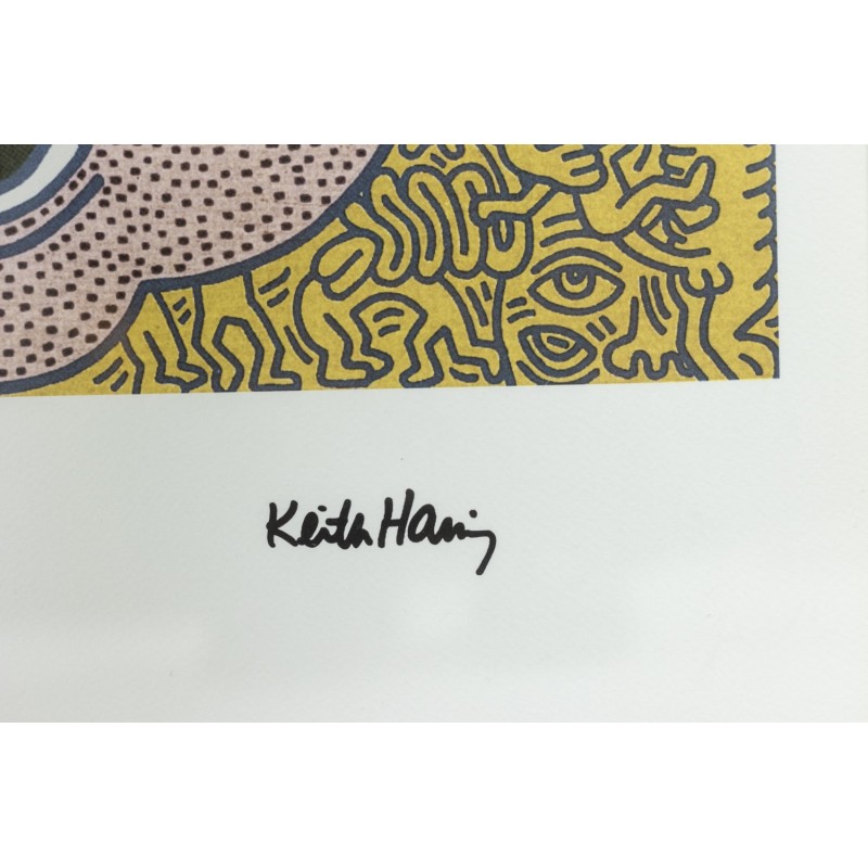 Serigrafía vintage de Keith Haring, 1990