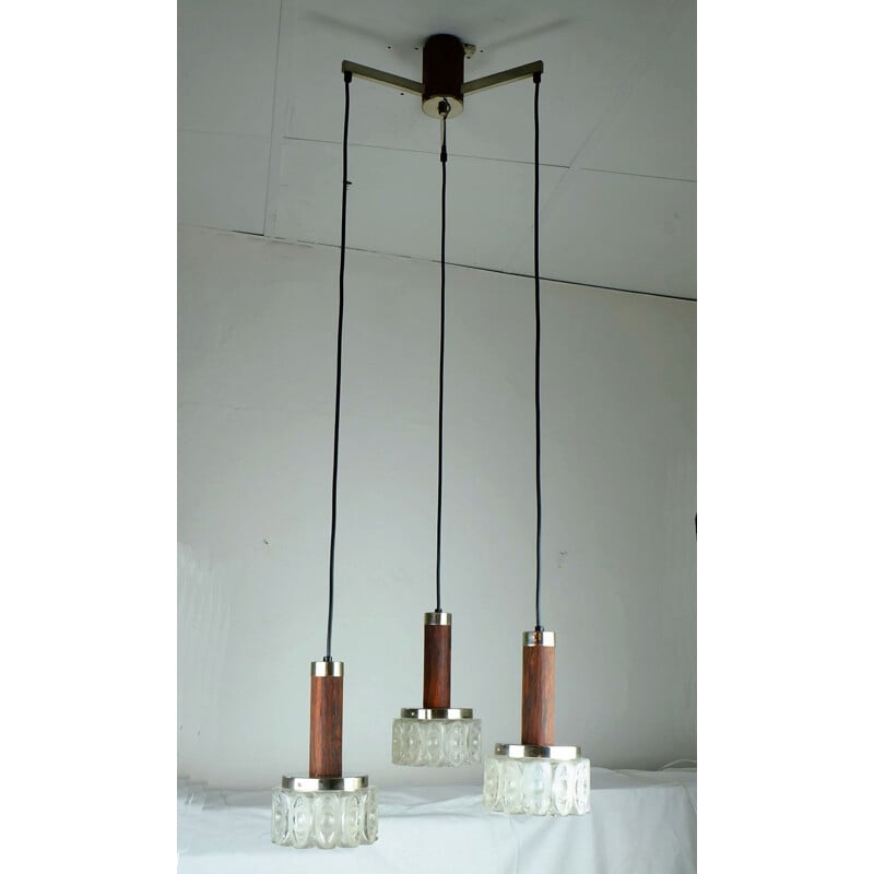 Mid-century cascade pendant lamp produced by Hillebrand  - 1960s