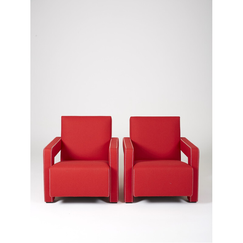 Pair of vintage armchairs 637 Utrecht by Gerrit Thomas Rietveld for Cassina