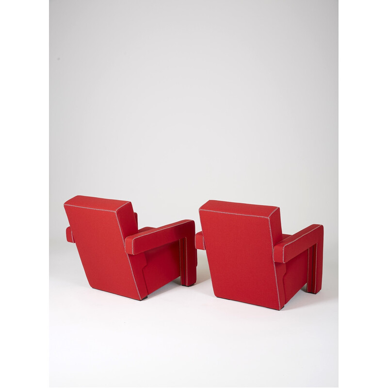 Pair of vintage armchairs 637 Utrecht by Gerrit Thomas Rietveld for Cassina