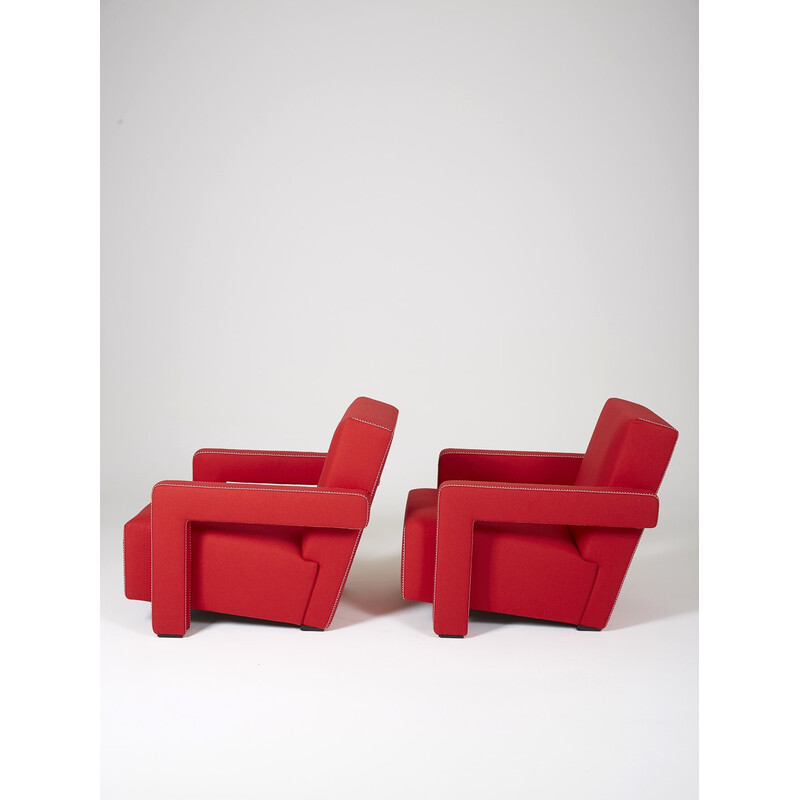 Pair of vintage armchairs 637 Utrecht by Gerrit Thomas Rietveld for Cassina