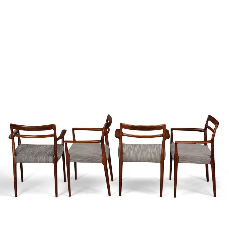 Set of 4 vintage rosewood armchairs by Erling Torvits for Soro Stolefabriks, 1960s