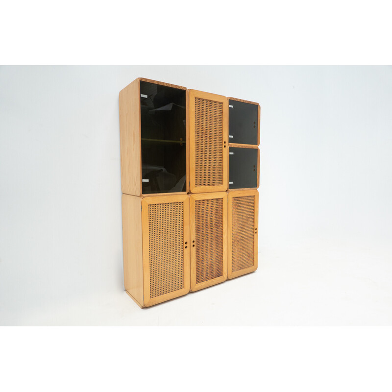 Ensemble de cubes modulaires vintage en bois par Derk Jan de Vries, Italie 1960