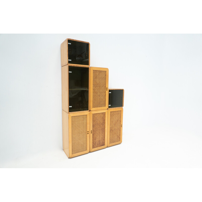 Conjunto de cubos modulares de madera de mediados de siglo, Derk Jan de Vries, Italia Años 60