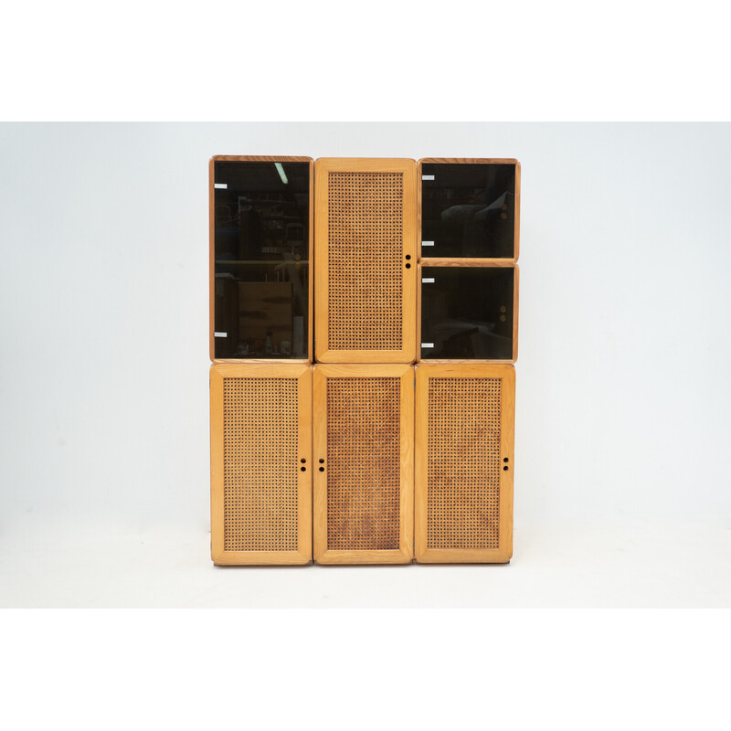 Conjunto de cubos modulares de madera de mediados de siglo, Derk Jan de Vries, Italia Años 60