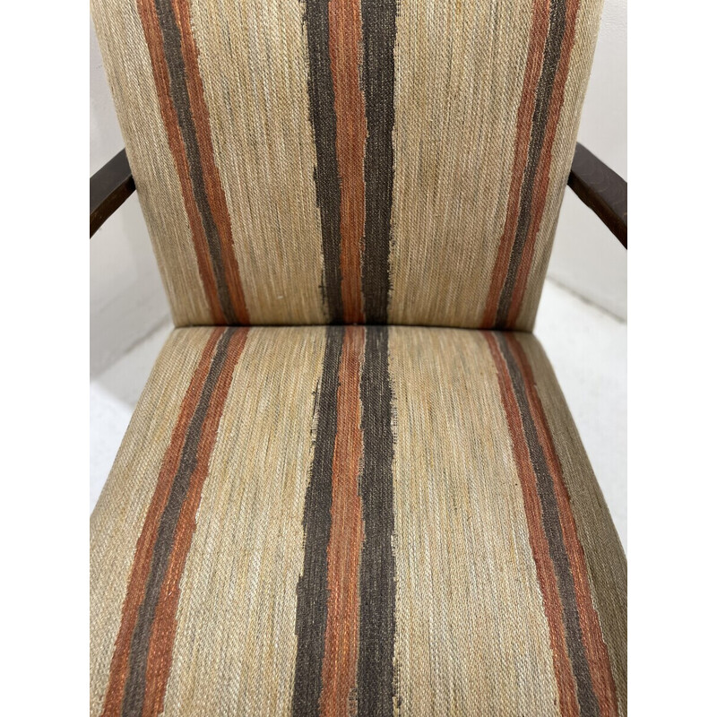 Pareja de sillones vintage de madera curvada de Jindrich Halabala, República Checa años 40