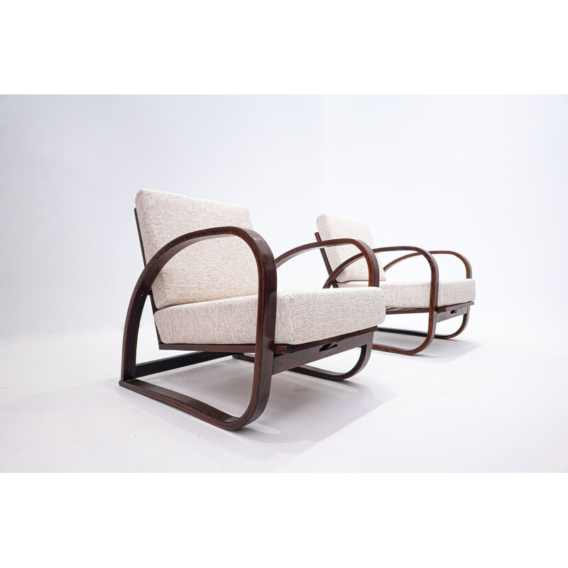 Pair of mid-century H70 armchairs by Jindrich Halabala