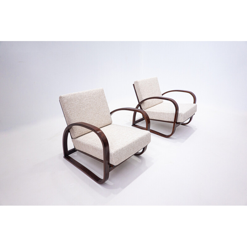 Pair of mid-century H70 armchairs by Jindrich Halabala