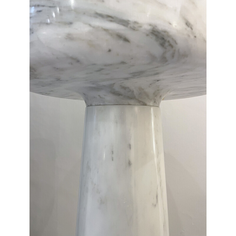 Mid-century white marble planter by Angelo Mangiarotti, Italy 1970s