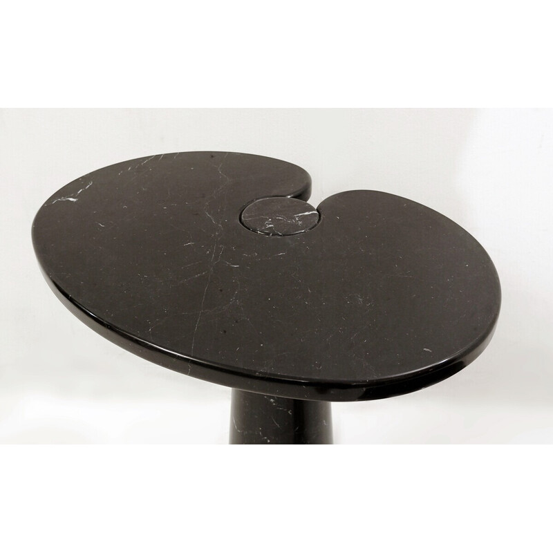 Pareja de mesas auxiliares vintage ''Eros'' en mármol negro de Angelo Mangiarotti para Skipper, Italia años 70