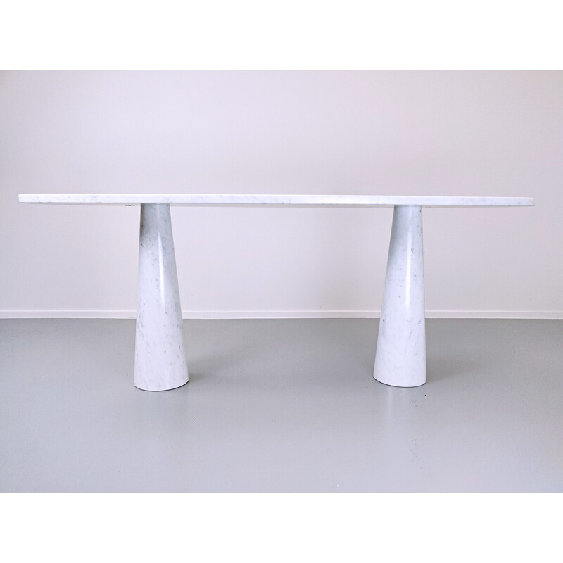 Vintage console ''Eros'' in white marble by Angelo Mangiarotti