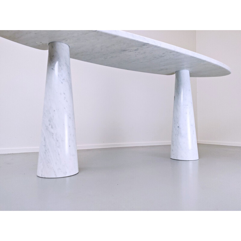 Vintage console ''Eros'' in white marble by Angelo Mangiarotti