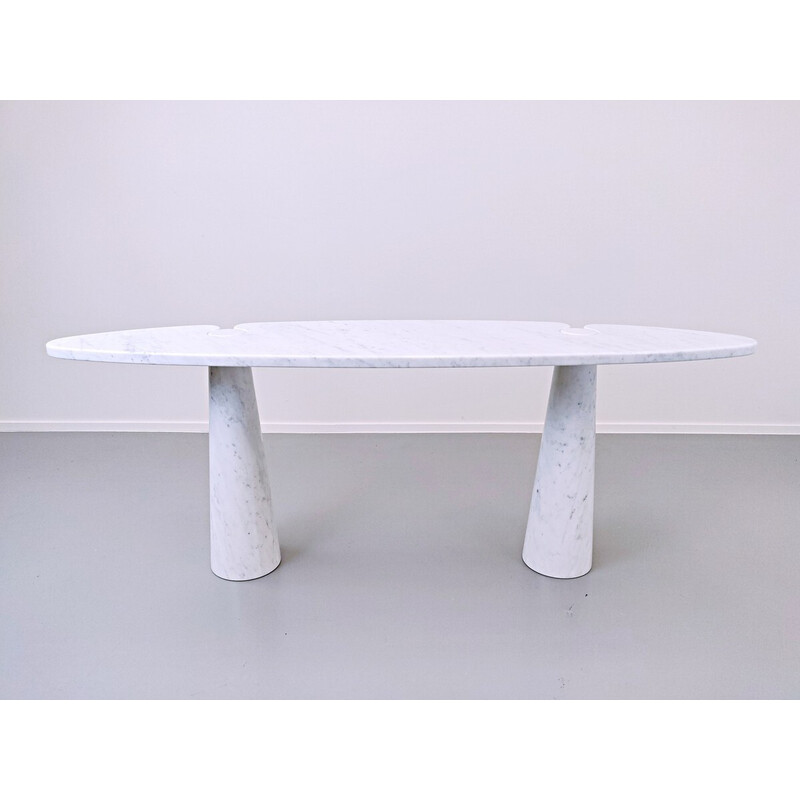 Vintage console ''Eros'' in white marble by Angelo Mangiarotti